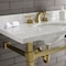 Kingston Brass KVPB36MOQ7 36-Inch Carrara Marble Console Sink, Marble White/Brushed Brass KVPB36MOQ7 - alternate 3